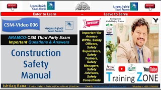 ARAMCO CSM Third Party Exam Important Questions amp Answers Video 006 [upl. by Melony]