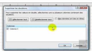 Excel 2007  Suppression des doublons fonctionnalité [upl. by Otirecul959]