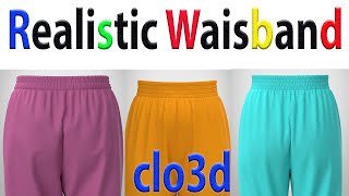 Elasticated Waistband  How to make Elastic Waistband in Clo3D  Elastic  Elastic Waist Pants [upl. by Leinaj]