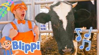 Old MacDonald with Blippi  Brand New BLIPPI Farm Animal Song  Fun Educational Songs For Kids [upl. by Lewis]