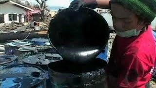 Oil spill contained on Philippines coast [upl. by Horacio]