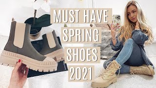 MUST HAVE SPRING SHOES amp SHOE TRENDS 2021  Chunky boots espadrilles sandals [upl. by Eihcra]