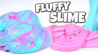 DIY FLUFFY SLIME  No Borax  How To  SoCraftastic [upl. by Amlas]