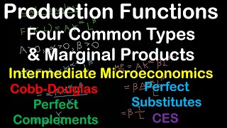 Common Types of Production Functions amp Marginal Products  Intermediate Microeconomics [upl. by Madancy]