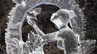 Artists create intricate snow and ice sculptures in China winter festival [upl. by Amilb]