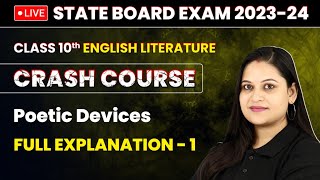 Poetic Devices  Full Explanation Part 1  Class 10 English Literature live [upl. by Yerbua]