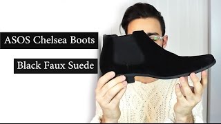 ASOS Chelsea Boots Faux Suede  Black Review  Mens Wear  Mens Fashion  Mens Style [upl. by Nnylireg]