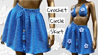 Crochet circle skirt tutorial  crochet ruffle skirt [upl. by Bahr709]