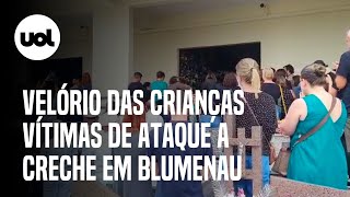 Ataque em Blumenau Crianças vítimas de ataque em creche são veladas em SC vídeo mostra comoção [upl. by Fiedling251]