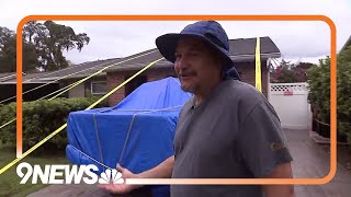 Man Straps Down His Home as Milton Arrives in Florida [upl. by Shurlocke872]