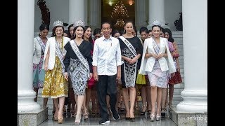 PUTERI INDONESIA amp MISS UNIVERSE BERTEMU PRESIDEN JOKOWI [upl. by Saito]