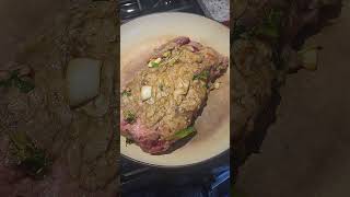 Searing the skirt steak on Iron frying pan [upl. by Sewellyn]