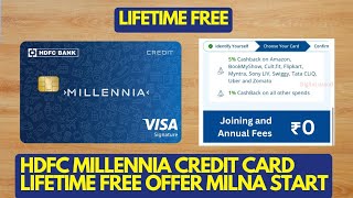 HDFC Millennia Credit Card Lifetime Free Offer Mil Gya  Is Trick Se Sabko Mil Raha Hai Jaldi Lelo [upl. by Acirred]