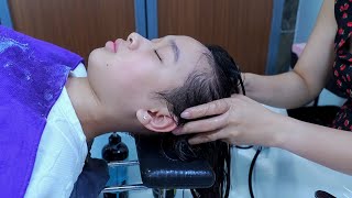 ASMR Massage your face with yogurt wash your hair and use acupressure to relax COMBO VIP [upl. by Nonnaer]