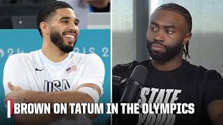 Jaylen Brown to Stephen A I know Jayson Tatum was pissed when not playing in the Olympics 👀 [upl. by Asiat]