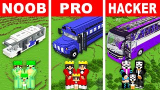 NOOB vs PRO FAMILY BUS HOUSE Build Challenge In Minecraft [upl. by Mccourt]