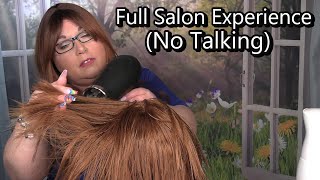 ASMR Hair Salon Roleplay NO TALKING Wet Haircut Blow Dry Hair Dryer Hair Straightening Style [upl. by Giralda]