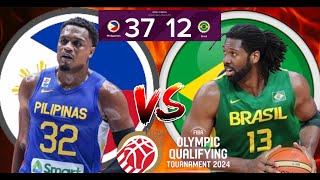 GILAS PILIPINAS VS BRAZIL  KNOCKOUT SEMIFINAL ROUND  FIBA OLYMPIC QUALIFYING TOURNAMENT [upl. by Macrae]