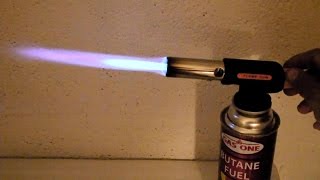 Butane Blow Torch Flame Demonstration  simple device how to use [upl. by Araz]