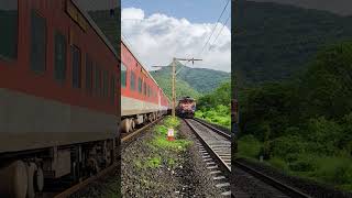 12164 MGR Chennai Central Mumbai LTT Express Meets WAG 7 With WAG 9 With Freight Train wap7 wag9 [upl. by Ahsinra]