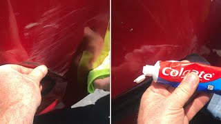 removing “small scratches” from your car with TOOTHPASTE [upl. by Rollins]