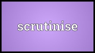 Scrutinise Meaning [upl. by Yelekalb]