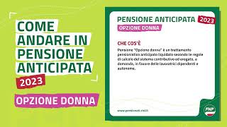 Come andare in pensione anticipata 2023  Opzione donna [upl. by Barny926]