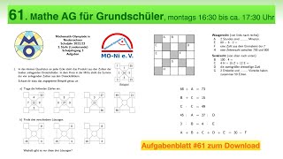 61  Mathe AG Grundschüler  Mathe Olympiade 2022  2023  3 Stufe  Klasse 3 [upl. by Thurmann]