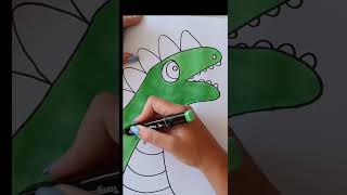 Come Disegno un dinosauro con la sagoma della mano disegnoperbambini comedisegnare disegno [upl. by Lleumas]