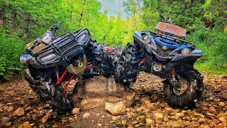 Honda amp Yamaha Mudding Showdown Grizzly vs Rubicon [upl. by Leahcir]