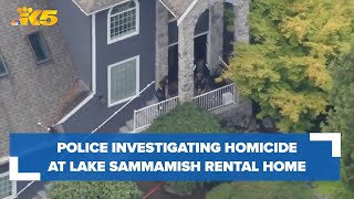 Aerials Investigation into possible driveby shooting at home near Lake Sammamish [upl. by Leirbma782]