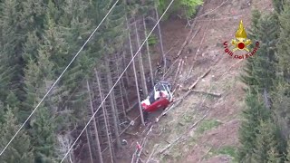 Funivia StresaMottarone il video dallalto dei vigili del fuoco [upl. by Gilcrest591]