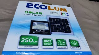 ECOLUM 25WATTS SOLAR FLOOD LIGHT [upl. by Chouest281]