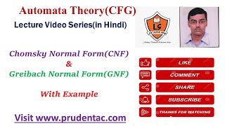 Chomsky Normal FormCNF and Greibach Normal FormGNF with Example [upl. by Lahpos]