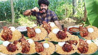 10 Plate Chicken Biryani Chicken 65 amp Eggs Eating Challenge  VILLAGE STYLE EATING [upl. by Reynard]