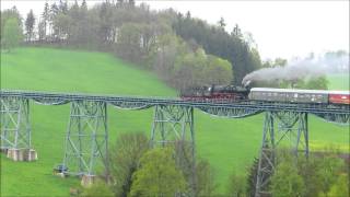 50 36165 und 107 0184 über den Markersbacher Viadukt nach Walthersdorf [upl. by Enegue]