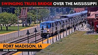 Fort Madison Iowa USA  LIVE RAILCAM  Virtual Railfan [upl. by Ecilayram289]