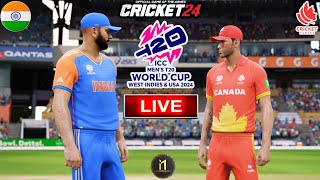 T20 World Cup 2024 India vs Canada Match  Cricket 24 Live  narenSKgamer [upl. by Ruhtra]