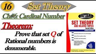 Lec16Set Q of Rational numbers is DenumerableSet Theory by Schaums outline series [upl. by Corby761]