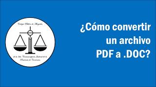 Conversion de PDF a DOCX [upl. by Adranoel]