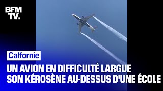 Un Boeing en difficulté largue son kérosène audessus dune école près de Los Angeles [upl. by Delphinia309]