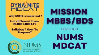 All about NUMS MDCAT 2024  Important Details About NUMS  DynaMite MDCAT [upl. by Haon]