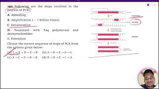 Following are the steps involved in the process of PCR A Annealing B Amplification 1 billion [upl. by Enitsyrhc]