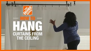 How to Hang Curtains From the Ceiling  The Home Depot [upl. by Inanuah]