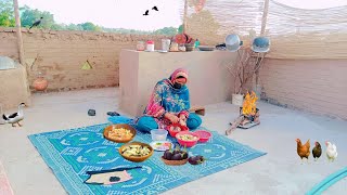 Gaon Mein Sham Ki Routine  Traditional Village Food  Aloo Baingan Sabzi  Pakistani village life [upl. by Kacerek]