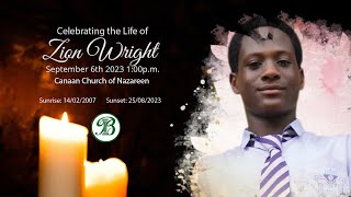 Celebrating the Life of Zion Wright [upl. by Llerrat]