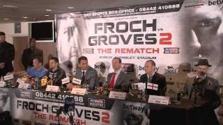 CARL FROCH v GEORGE GROVES 2  FULL FINAL PRESS CONFERENCE  WEMBLEY  THE REMATCH [upl. by Anaihs507]