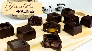 Dark Chocolate Pralines  Homemade chocolates [upl. by Kristoforo]