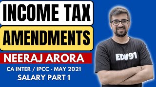 Income Tax Amendment For May 21  CA Inter Income Tax Salary Amendments  Part 1  Neeraj Arora [upl. by Culbert]