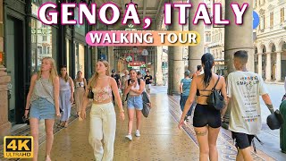 Genoa Italy Street Walk 🇮🇹  Walking Tour In 4k With Caption [upl. by Ainot]